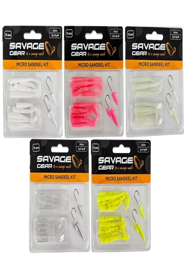 LRF Micro Sandeel Kit 12 Adet (1+1.5+5) Sahte Balık Sarı