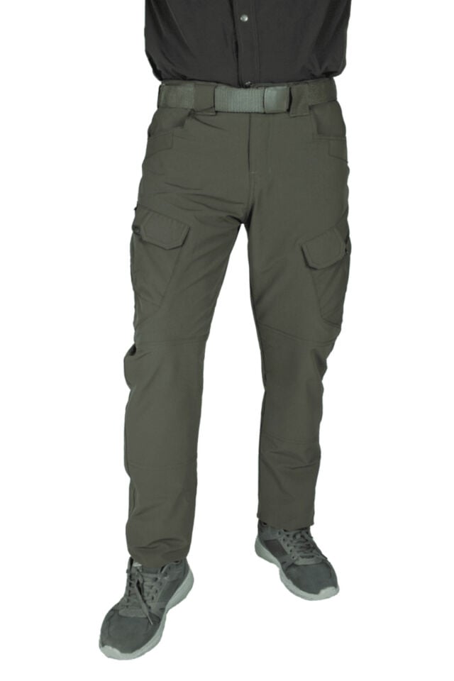 Outdoor Softshell Pantolon İçi Polarlı Su ve Rüzgar Geçirmez Kışlık - Haki